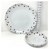 Polka Dot Pampered Chef Serving Platter & Bowl
