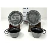 (2) Miniature Teacups & (2) Souvenir Plates