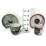 (2) Dragonware Souvenir Cups w/Saucers