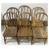 (6)Rustic Round Back Chairs