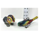 (2) Toy Tin Litho Wind Up Toys - Rabbit is