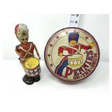 Marx Wind Up Toy & Pennies on the Drum Tin Lithos