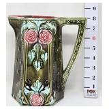 Rose Majolica Pitcher by Frie Onnaing - France