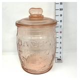 Planters Pink Depression Glass Jar