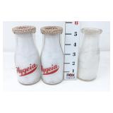 (3) 1/2 Pint - Hygeia & Lane Dairy Milk Bottles