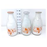 (3) Quart - Hi-Acre Milk Farms Milk Bottles