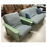 Futon Sofa & Chair Set, includes 2 Pillows