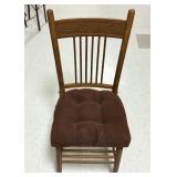 Antique Oak Chair w/Pillow Seat