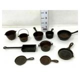 (10) Cast Iron Mini Pots/Pans