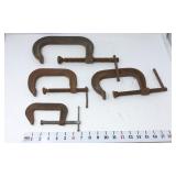 (4) Metal C-Clamps - Lg-Wilson, Sm Craftsman
