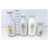 (3) Quart & Pint - New York Dairy Milk Bottles