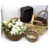 (5) Baskets w/ Apples & Flowers