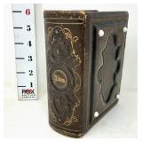 Leather & Brass Antique Photo Album w/ 38 Real
