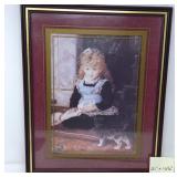 Girl w/Kitten Framed Art - Possible Home