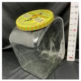 Clear Glass Planters Peanut  Jar w/Lid