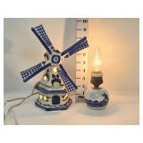 (2) Delft Blue Accent Lamps