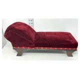 Victorian Dollhouse Red Velvet Fainting Couch
