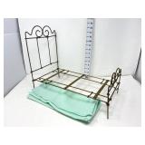 Antique Wire Folding Brass Dollhouse Bed - Wires
