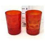 (2) Amberina Inverted Thumbprint Tumblers