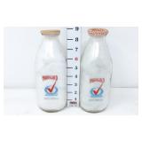 (2) Quart Marigold Dairy Milk Bottles