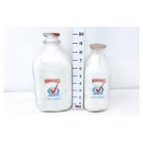 1/2 Gallon & Quart Marigold Dairy Milk Bottles
