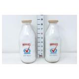 (2) Quart Marigold Dairy Milk Bottles