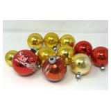 (11) Red & Gold Shiny Brite Ornaments Germany &