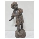 25" "Pebble Thrower" by Auguste Moreau Sculpture