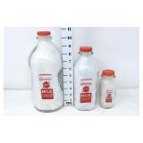1/2 Gallon, Quart & Pint Carnation Milk Bottles