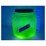 Uranium Glass Sugar Canister