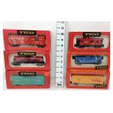(6) Tyco HO Precision Engineered Railroad Cars