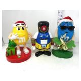 (3) Christmas M&Ms Candy Dispensers