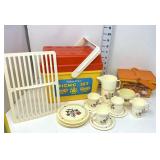 (2) Vintage Fisher Price Picnic Set & Basket