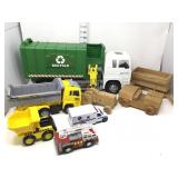 Variety of Trucks & Handmade Wooden Toys