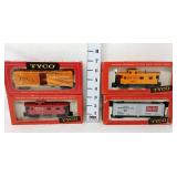 (4) Tyco HO Railroad Cars