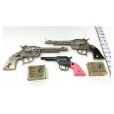(3) Vintage Cap Guns - (2) Gene Autry 44 & (1)
