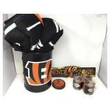 Cincinnati Bengals Blanket, Trash Can, Glasses &
