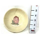 Vintage Howdy Doody Ceramic Cereal Bowl - Cracks
