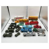 Assortment of Metal Cars, Trailers & Army