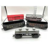 (5) Marx O Gauge Train Cars - Orange Lehigh
