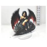 Acrylic Dark Angel and Dragon Art w/ Stand