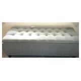 Gray Upholstered Soft Close Storage Bench