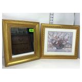 Wedgewood Basket Edna Hibel Print & Framed Mirror