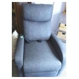 Gray Upholstered Reclining Message Chair