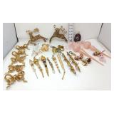 Cloisonne Ornament, Pink, & Gold Tone Ornaments