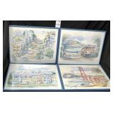 Set of 4 San Francisco Theme Watercolor Prints
