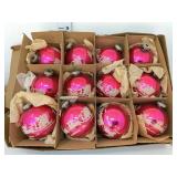 (12) Vintage Pink Shiny Brite Christmas
