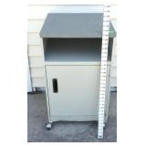 Gray Storage Cabinet w/Open Compartment
