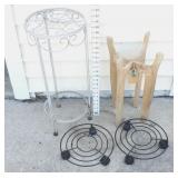 (2) Plant Stands & (2) Rolling Plant Caddies