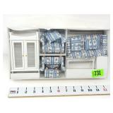White Living Room Furniture w/Blue Floral